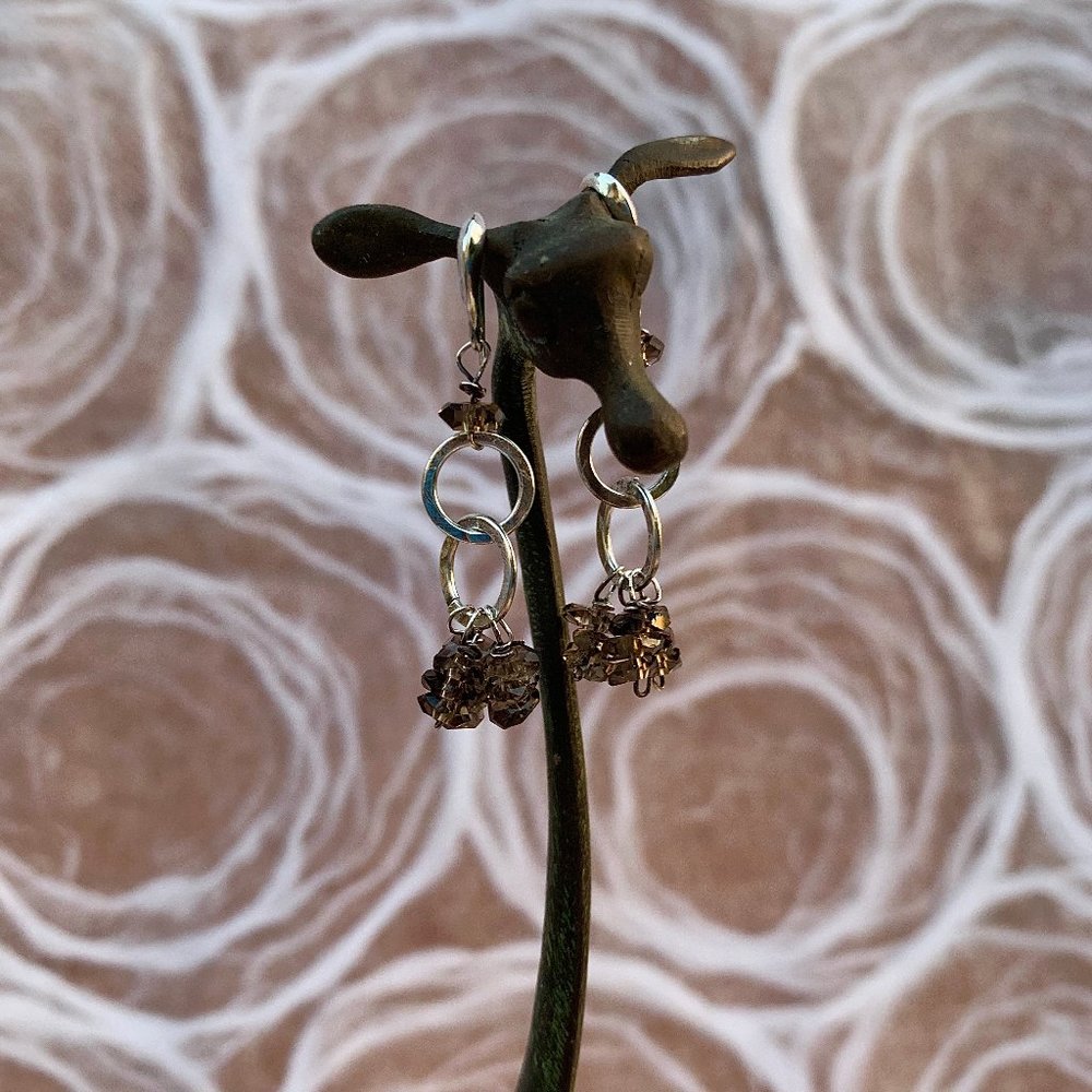 Melissa Joy Manning vintage smoky quartz dangle earrings